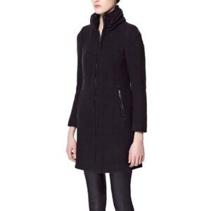 Zara wool blend stand collar coat